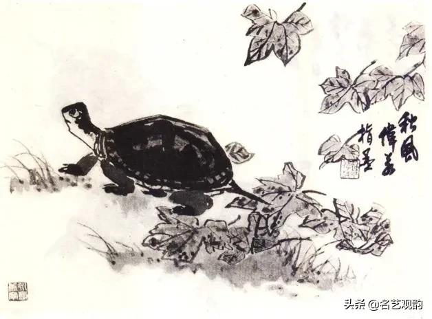 老人与龟国画,国画技法怎样画龟