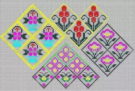 26款精美十字绣鞋垫图案,收藏起来慢慢学习!附3种绣法解读哦