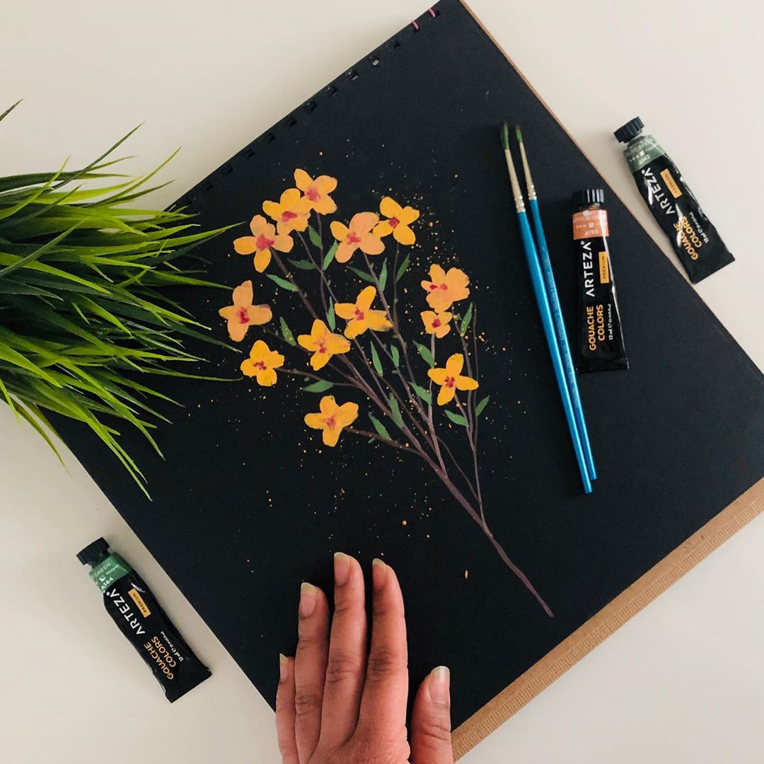 清新水彩手绘花卉插画,高级感的花卉插画