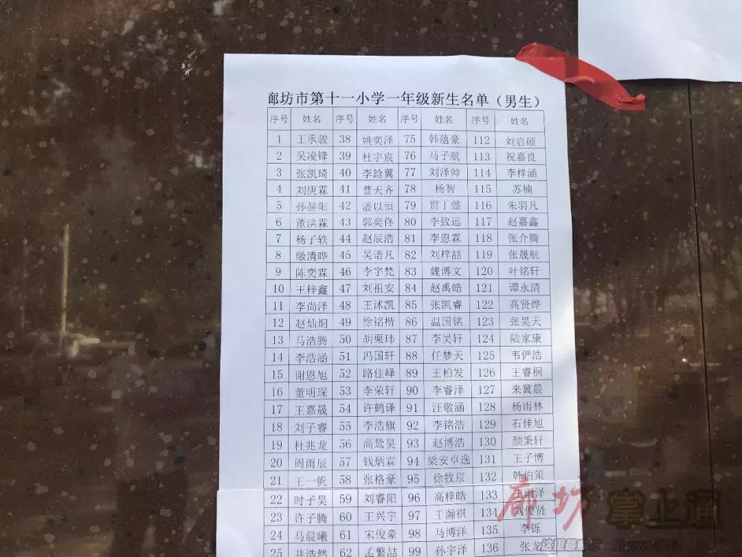 2020廊坊小学放榜,廊坊市六小入学条件