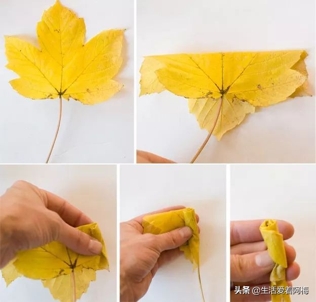 手工树叶简单,落叶手工作品树叶小动物