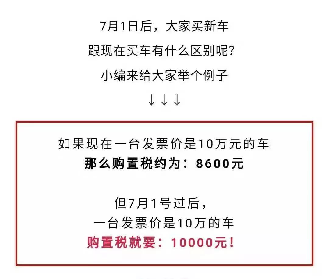 车辆购置税2022年新政策执行时间,买汽车7月1日后购置税会降吗