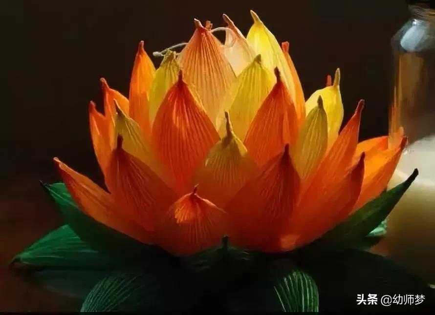 半成品荷花睡莲手工材料包,荷花睡莲水池制作