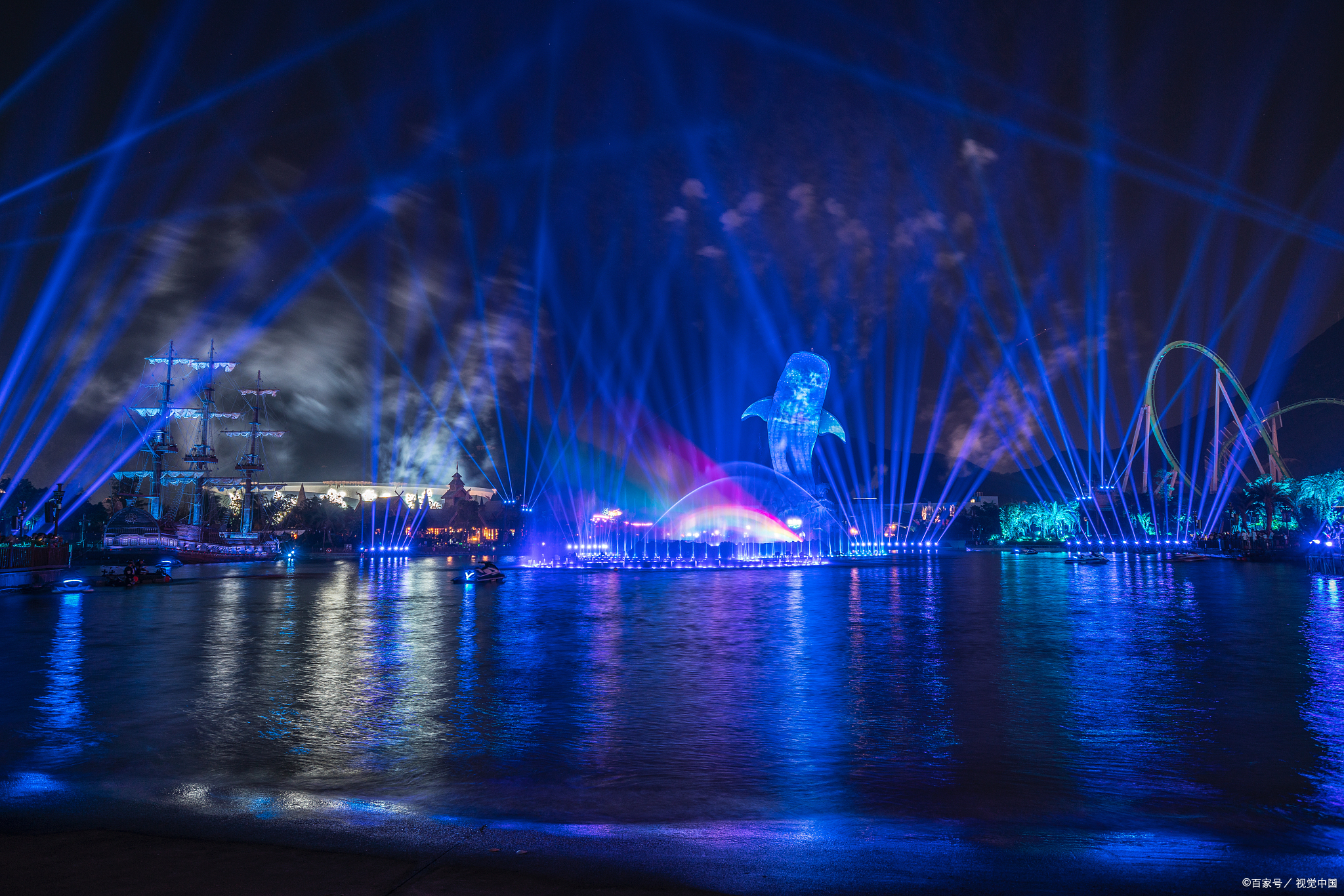 珠海日月贝歌剧院国庆节夜景视频,珠海晚上夜景最漂亮的地方