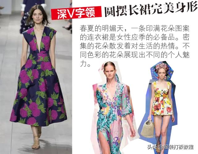 大v领连衣长裙裁剪视频,v字领的无袖长裙裁剪图