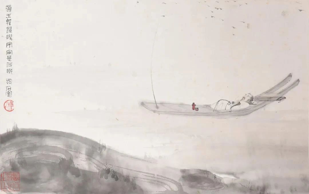 国画江山如此多娇傅抱石高清大图,傅抱石淡墨山水特点