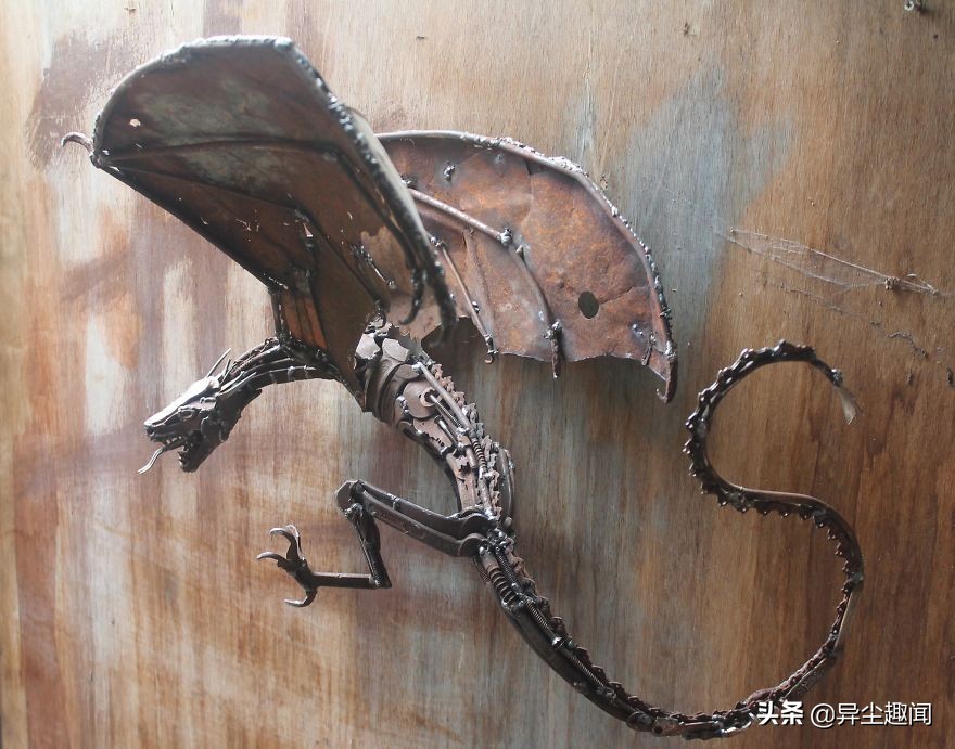创意废旧零件铁艺雕塑,100种金属工艺品图片大全