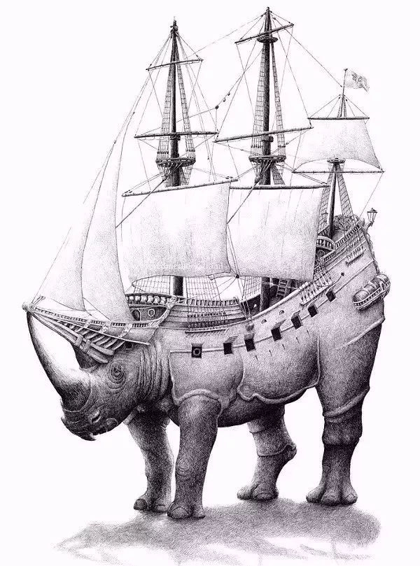 素描创意风景,创意性素描图片100张