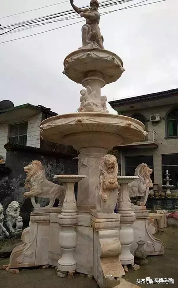 最漂亮的喷泉石雕,精品石雕喷泉花钵设计