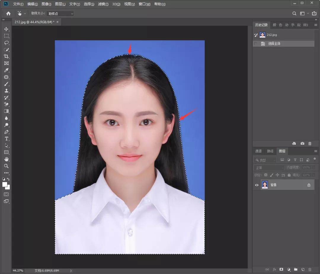如何用ps换证件照白色底色,ps证件照换底色后边缘怎么处理