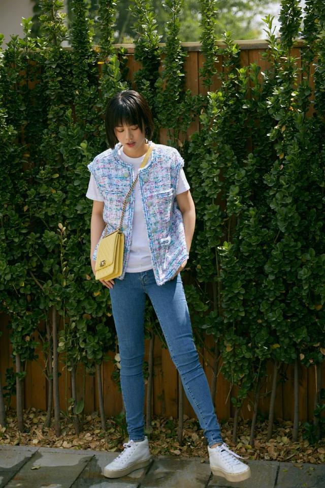 轻熟风休闲外套穿搭女高级感,马甲外套穿搭小香风