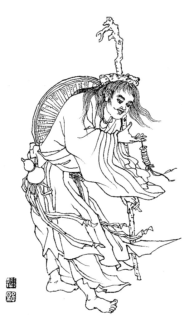 彭连熙工笔白描人物作品,工笔戏曲净角人物白描底稿