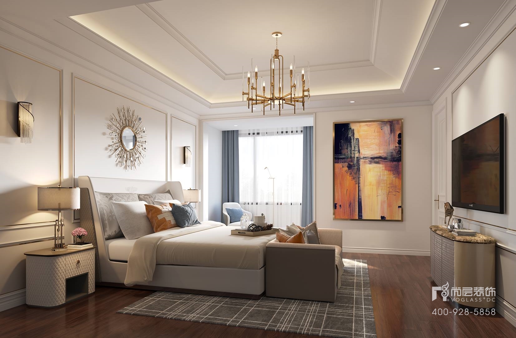 越秀简欧别墅设计装修案例,澜湾95平装修现代轻奢风格