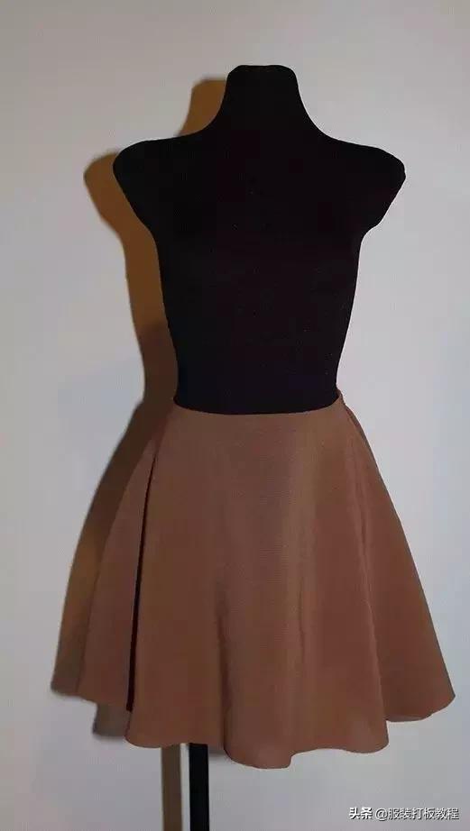 工字褶裙打版结构图,连腰工字褶裙打版