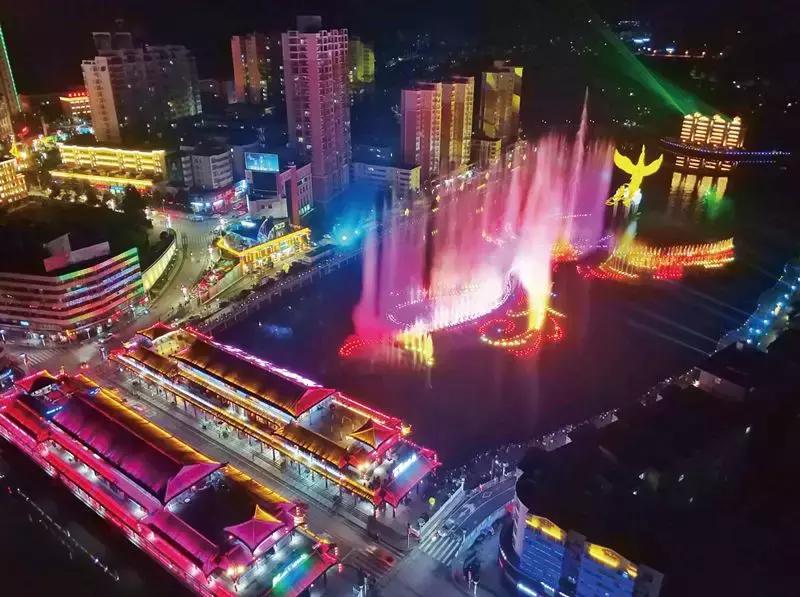 宝鸡灯光喷泉,美好的宝鸡音乐喷泉水景灯光秀