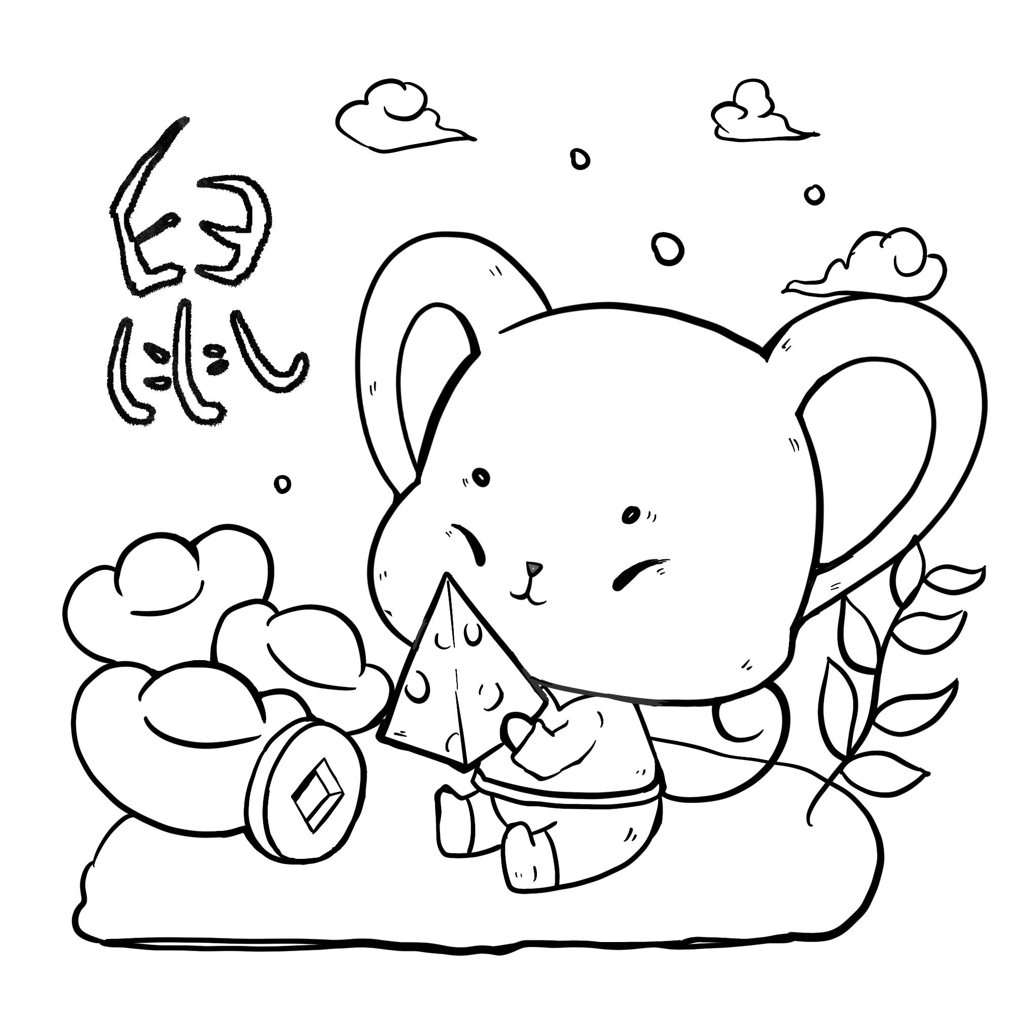 12生肖简笔画单个图片,12生肖简笔画全图图片