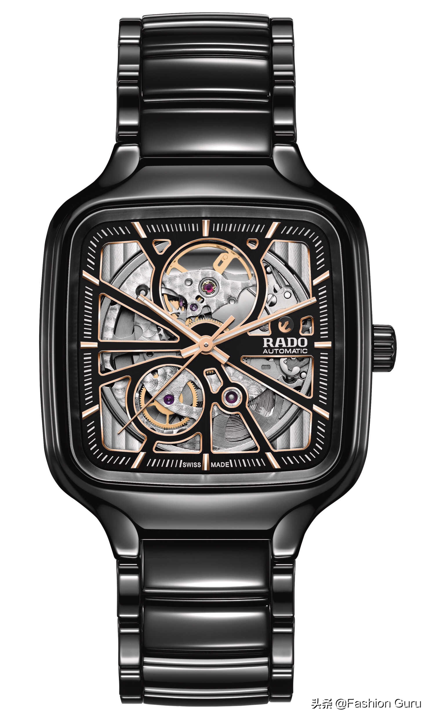 rado瑞士雷达真我镂空腕表,rado瑞士雷达男士表金色