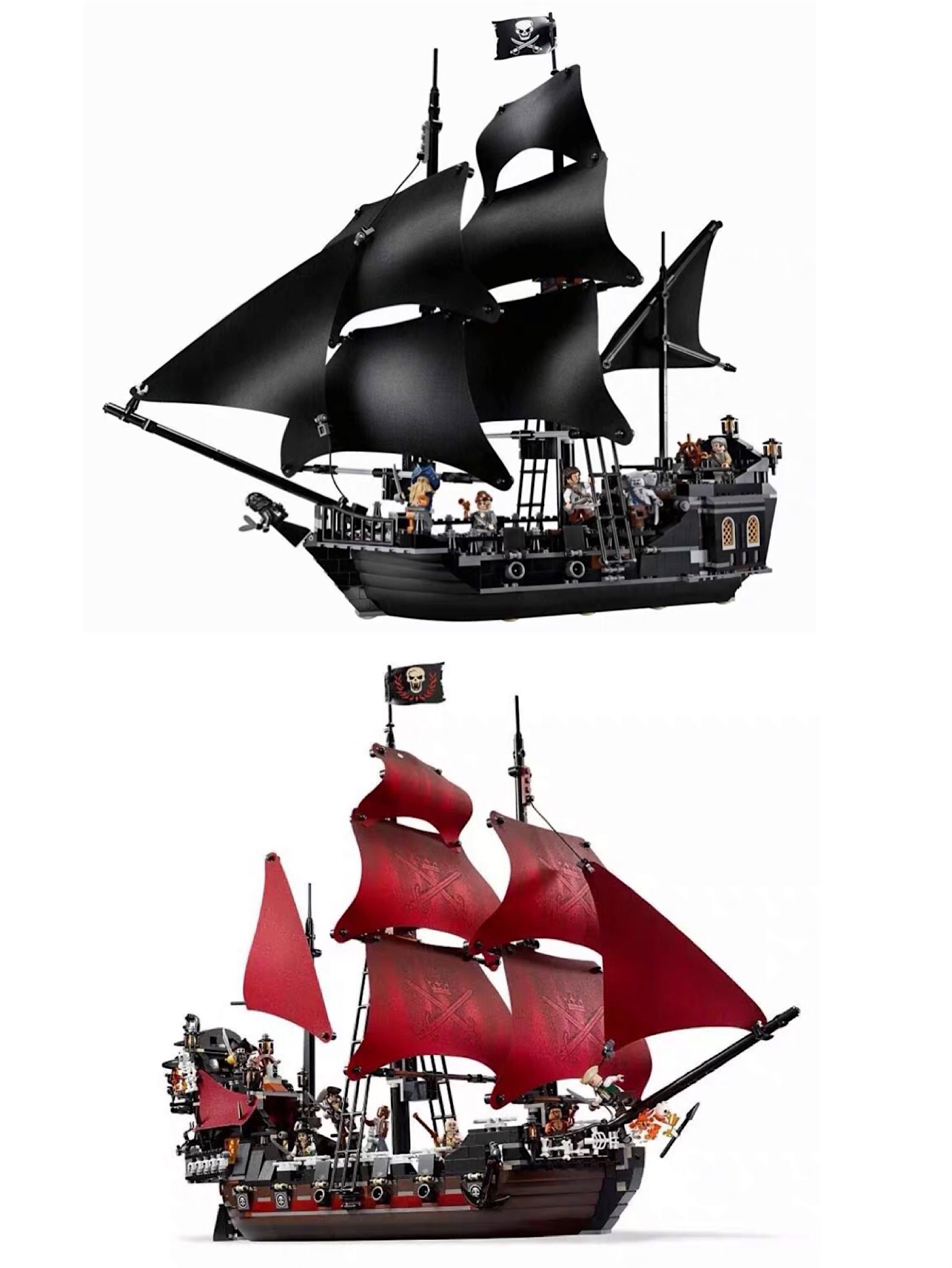 乐高海盗船安妮女王复仇号拼装,乐高我的世界巨型海盗船大冒险