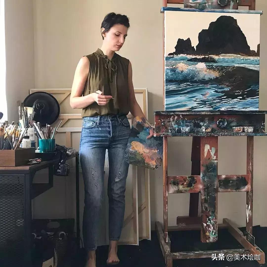 简单而又漂亮的大海图绘画,用水彩笔画一幅美丽的大海画