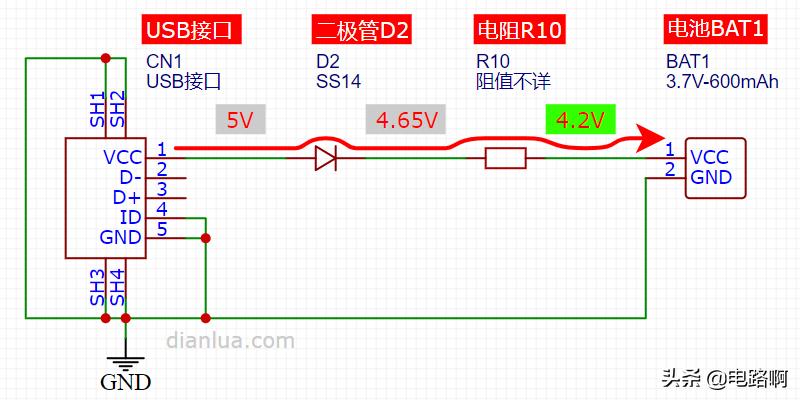 维修火火兔，偶遇最简单的锂电池充电电路，实在是太节省成本了