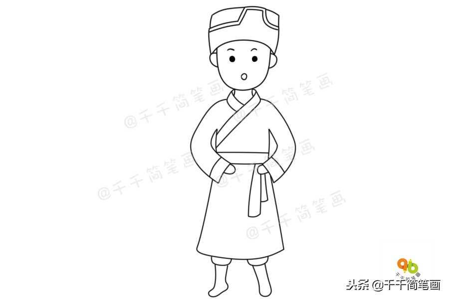 56个民族服装完整版简笔画教程,简笔画入门教学少数民族服饰人物
