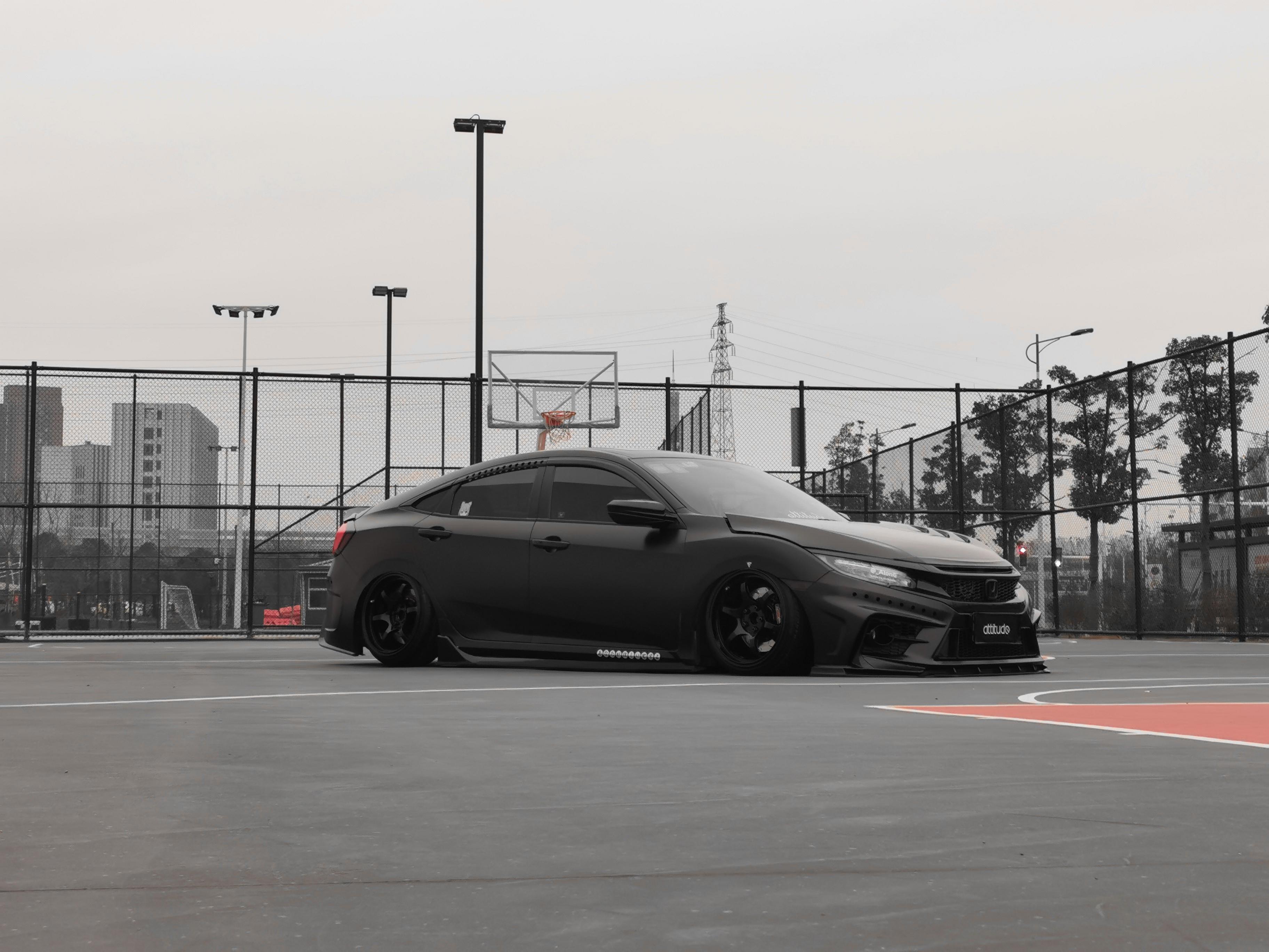 十代思域外观黑白改装方案,十代思域全黑改装