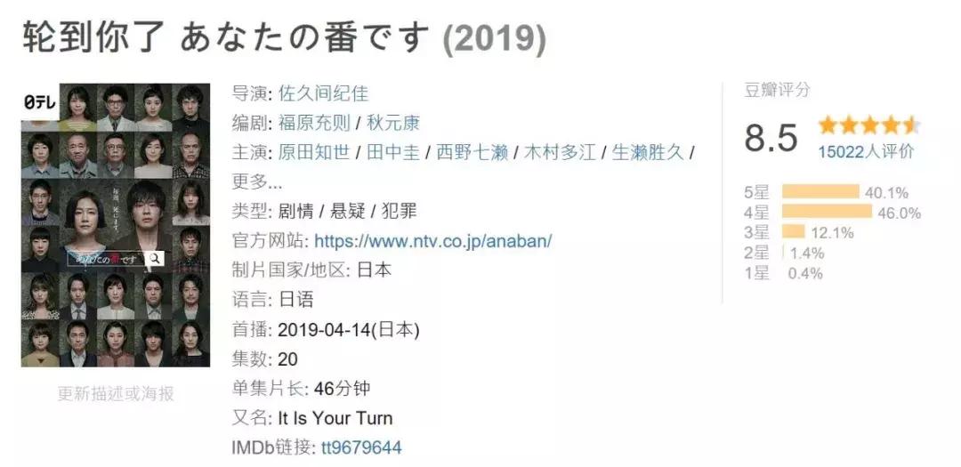 日本悬疑剧,最新的一个悬疑剧