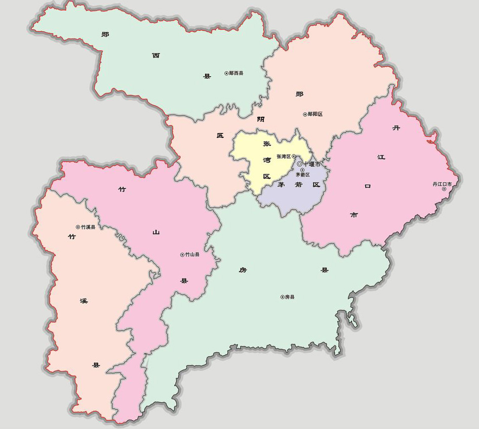 十堰市行政区划地图,十堰市行政区划和人口