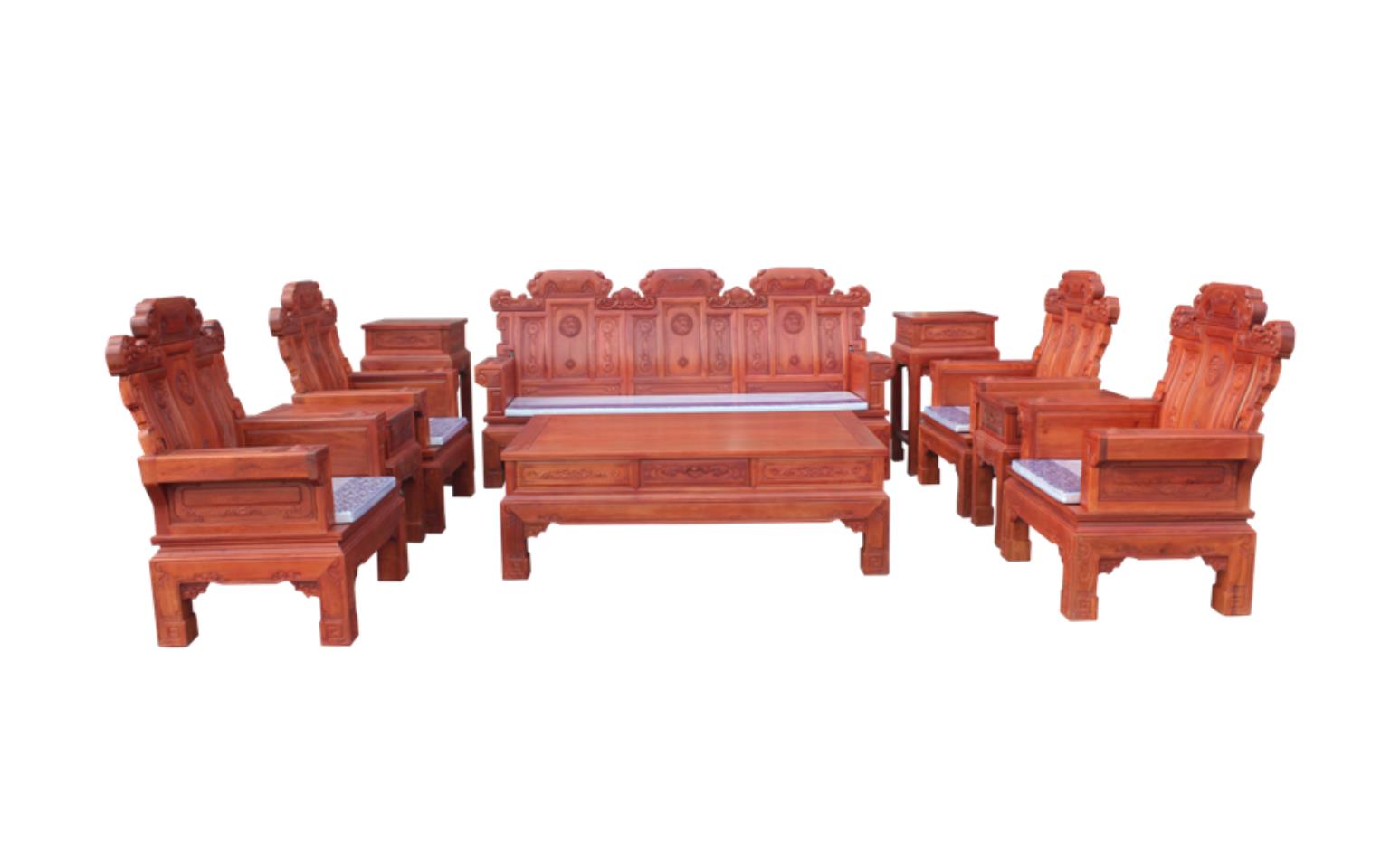 商品房红木家具客厅效果图,古典红木新中式风格家具