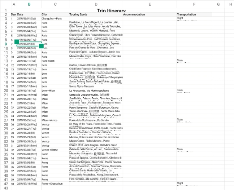 简单的签证行程单,如何准备签证行程单