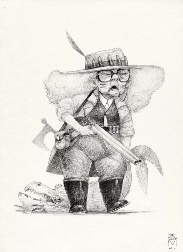 画动漫人物黑白插画素描,超级可爱的素描画