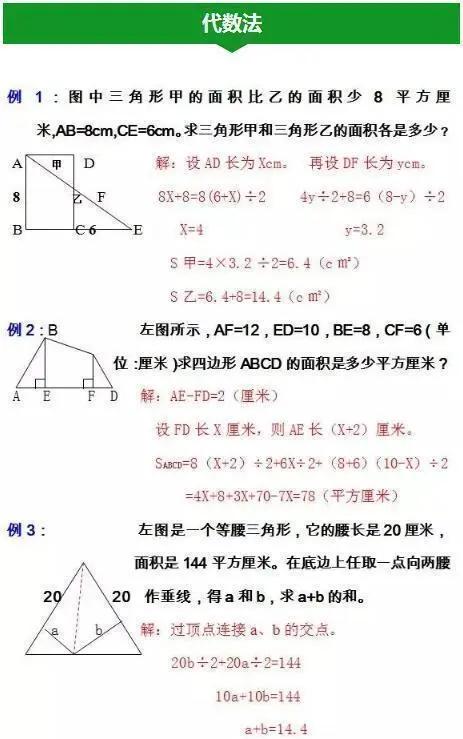 小学数学几何问题十个解题思路,小学数学几何图形十大解题方法