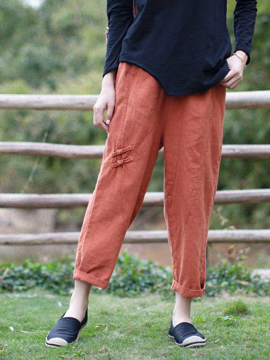 棉麻裤夏天洋气九分宽松,时下火得一塌糊涂棉麻裤