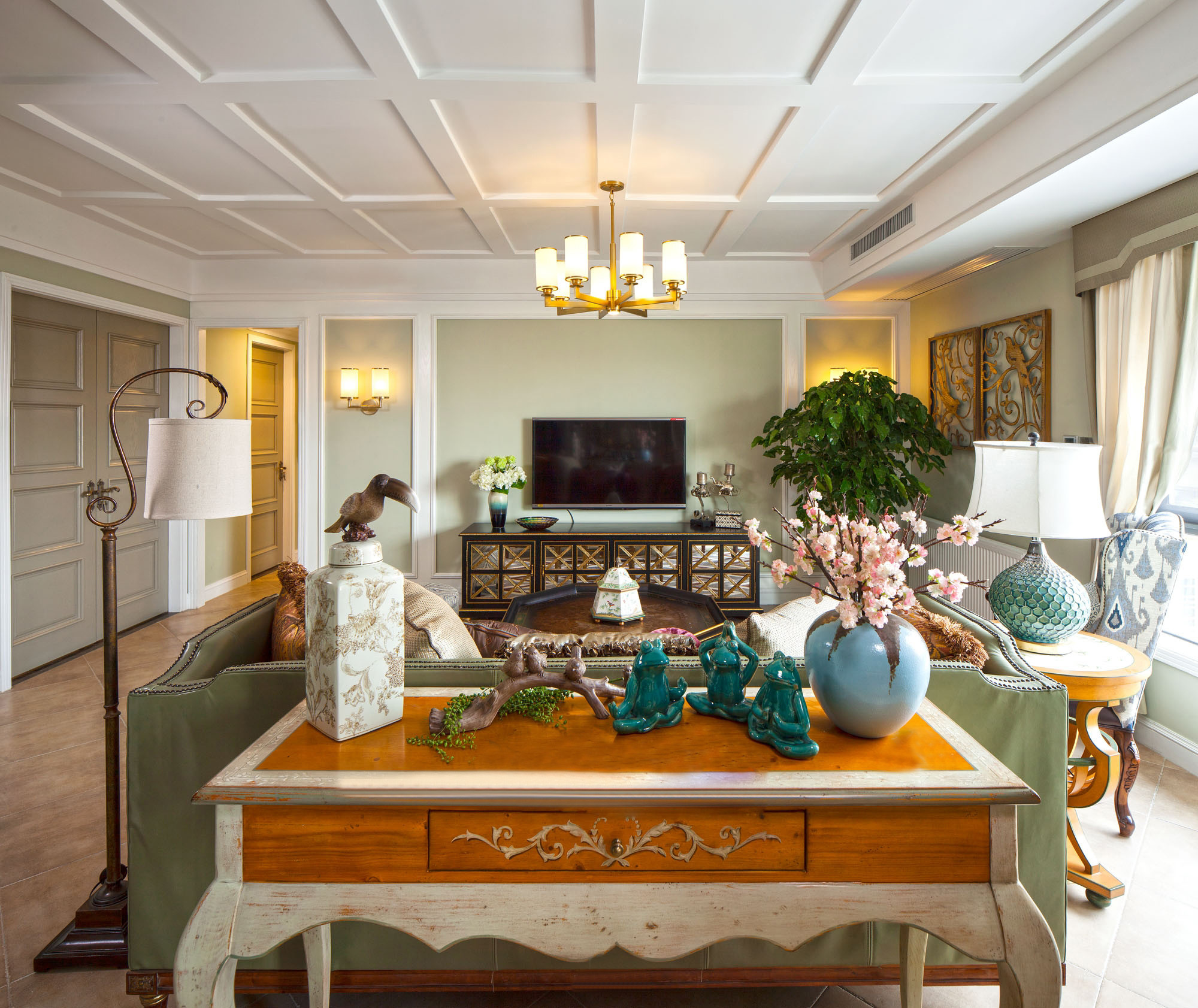 118平美式装修风格全屋效果图,装修案例217平米现代简约装修风格