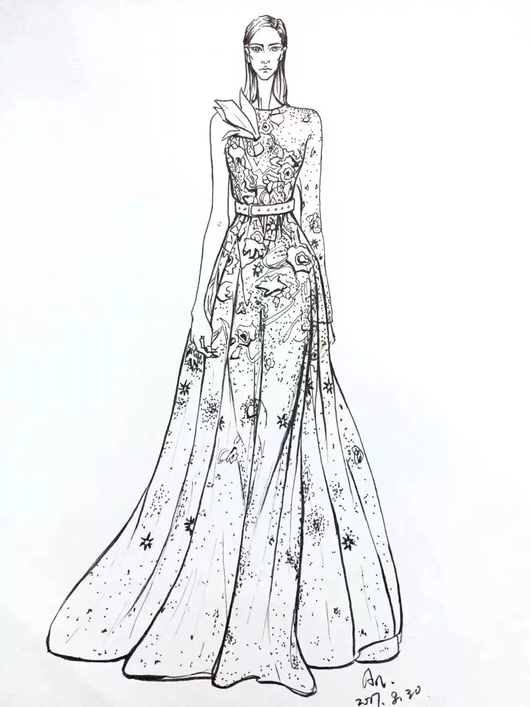 服装领子怎么勾线,衣服怎么勾线板绘