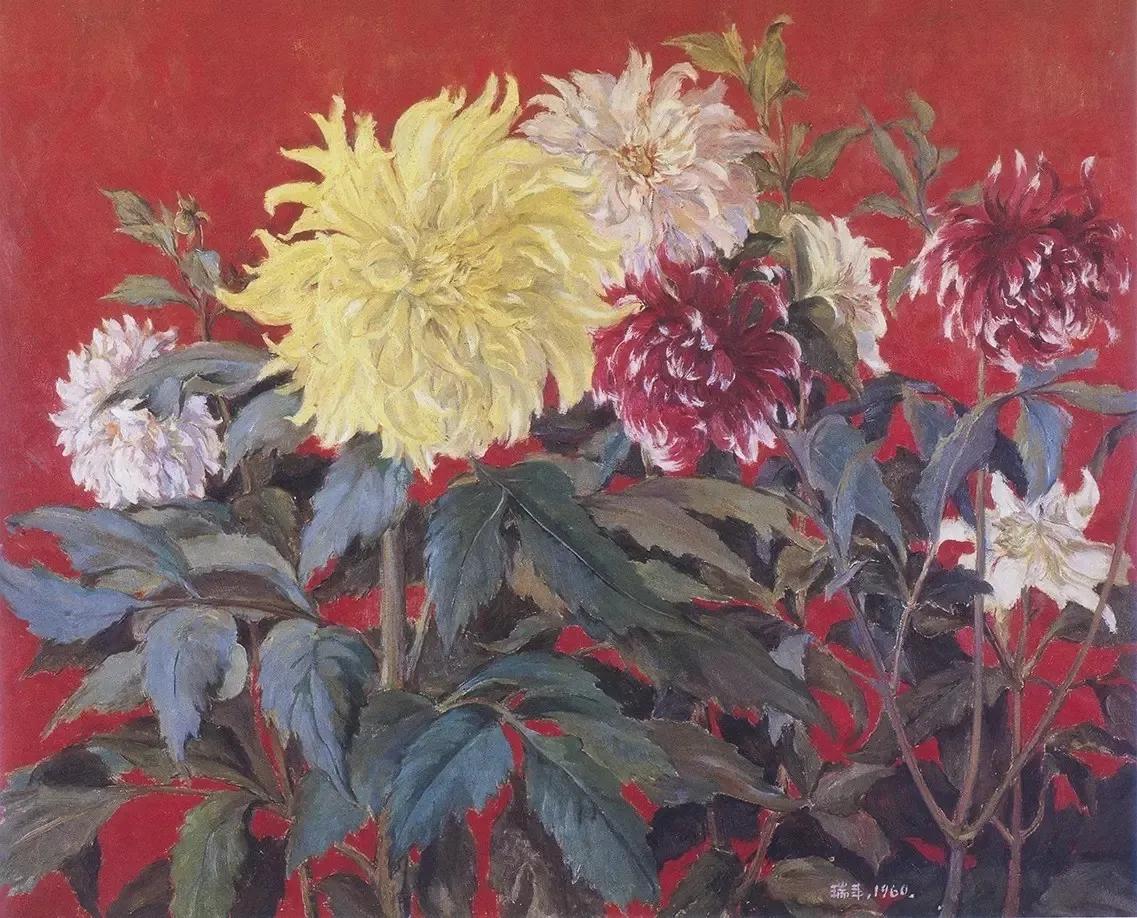 李瑞年油画静物花瓶,中国著名油画风景画前十名