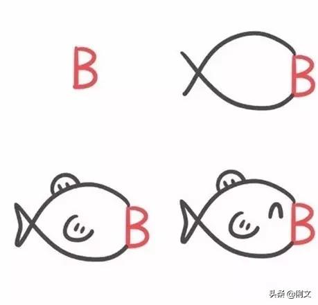 简笔画用字母m画一辆自行车,创意字母简笔画启蒙