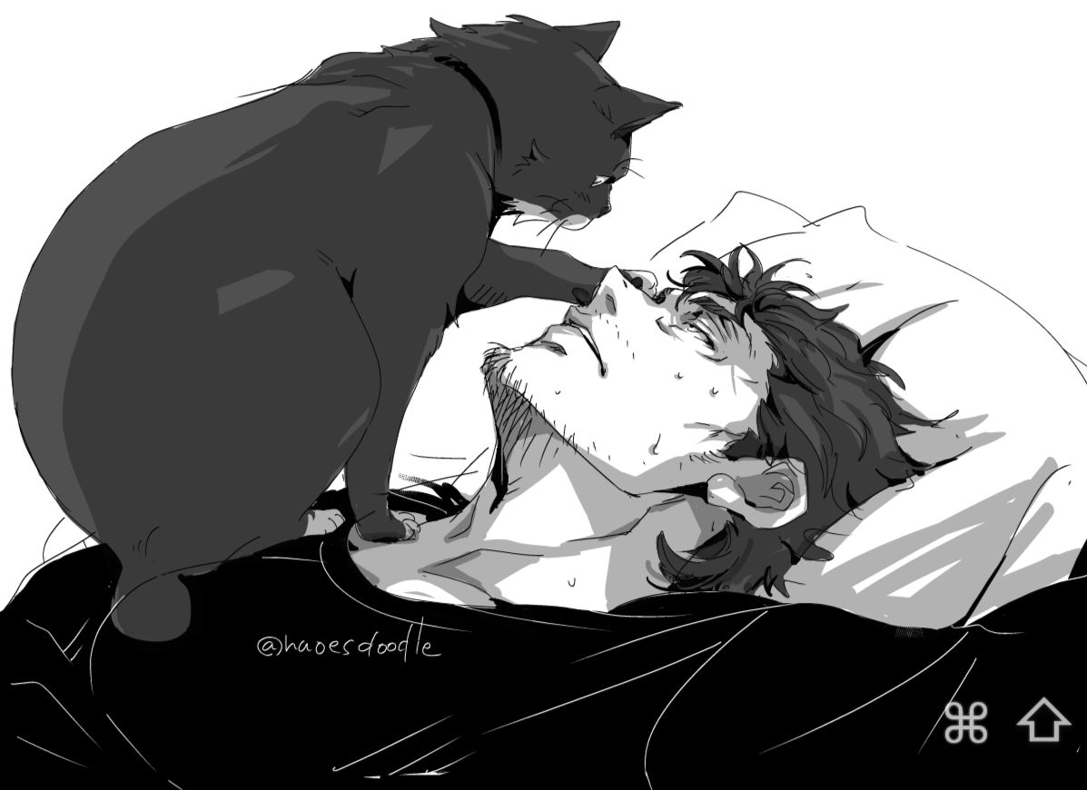 性感大叔不爱美人、爱猫咪，胡渣与香烟增添魅力，大叔控看过来