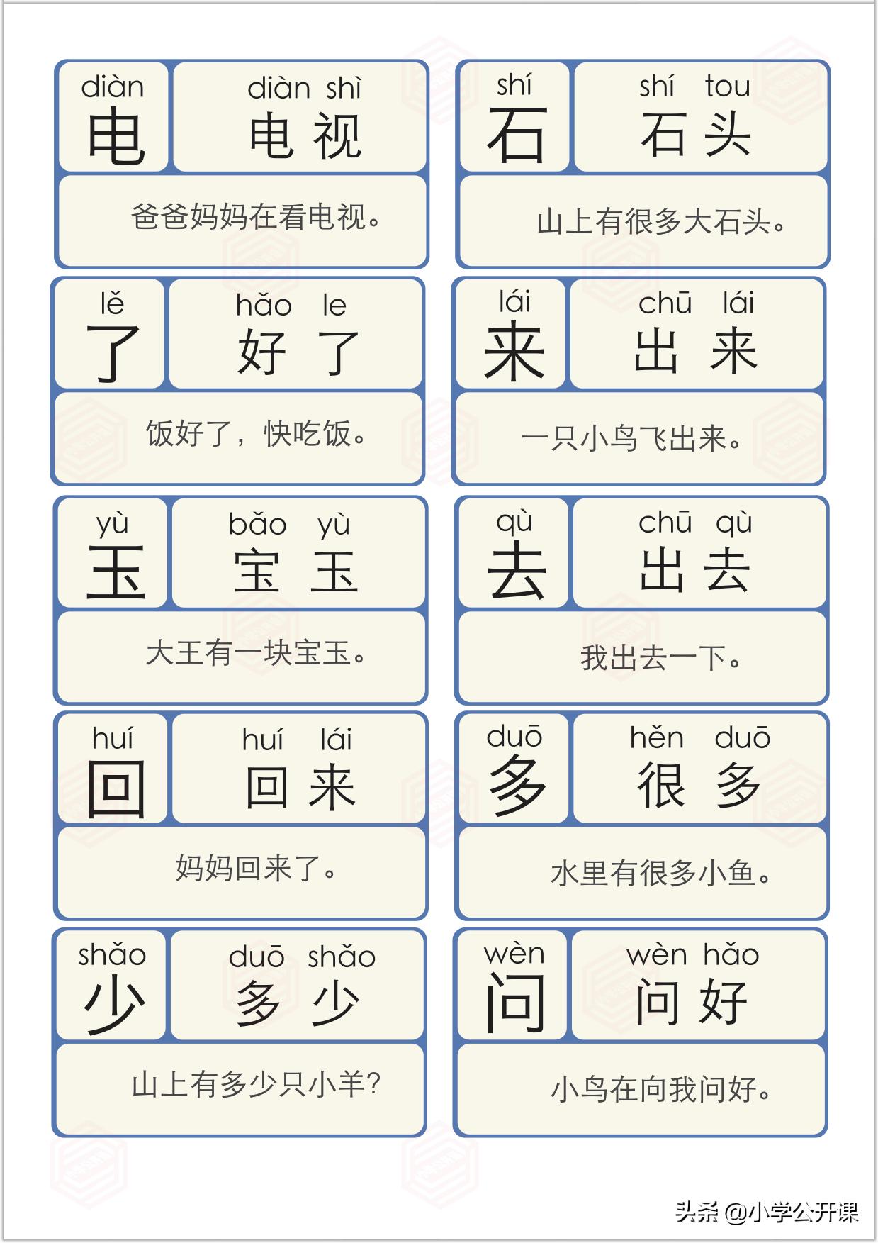 幼儿识字卡1000个常用汉字,少儿识字组词卡