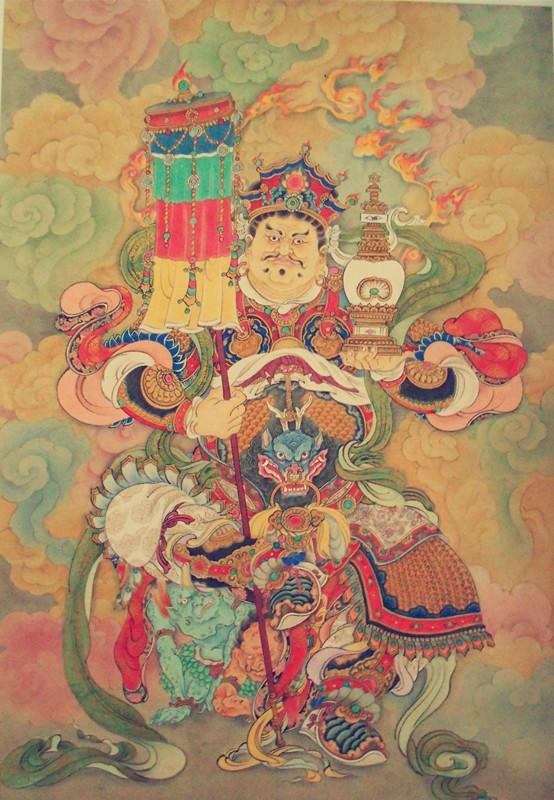 李云中四大天王白描高清图片,佛教四大天王工笔重彩