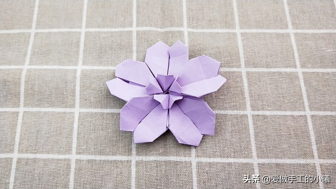 纸折樱花简单,立体五瓣樱花折纸