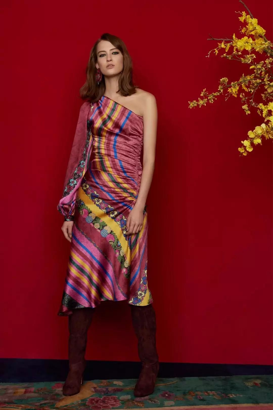 etro近况,etro佩斯利花纹真丝连衣裙