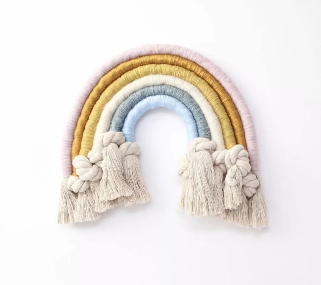 自制漂亮的挂毯,做彩虹云朵挂坠