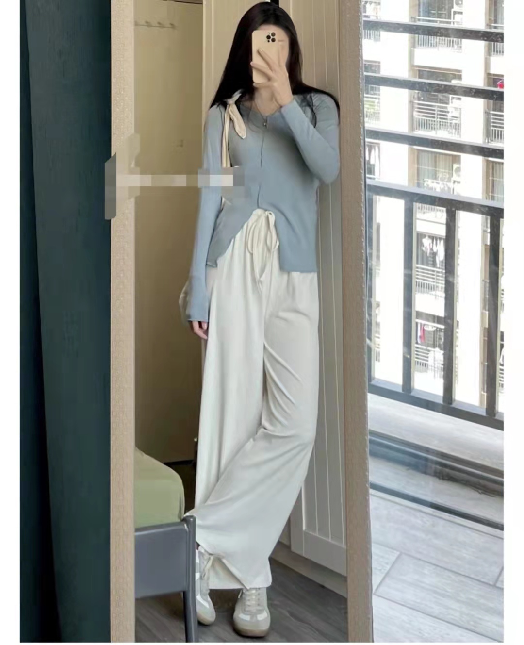 白色阔腿裤配什么颜色上衣好看,深蓝阔腿裤配白色中袖上衣好吗