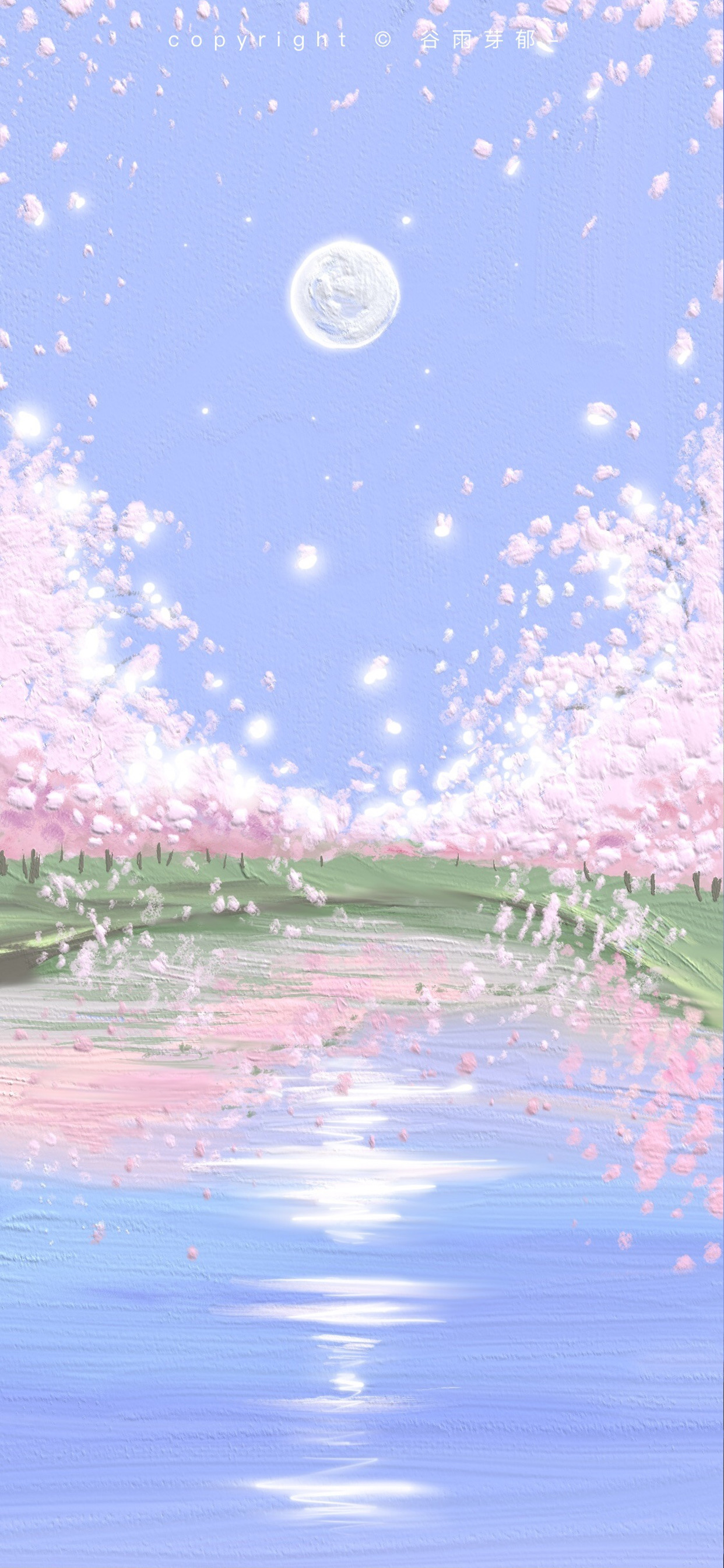 小清新油画壁纸插画,可爱又仙气的油画壁纸左下角取图