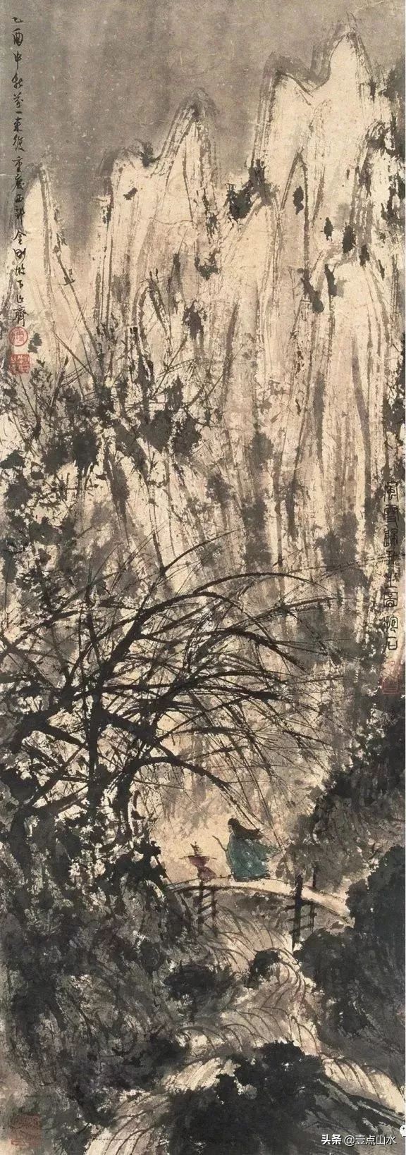 傅抱石山水全集,酣畅淋漓水彩画作品