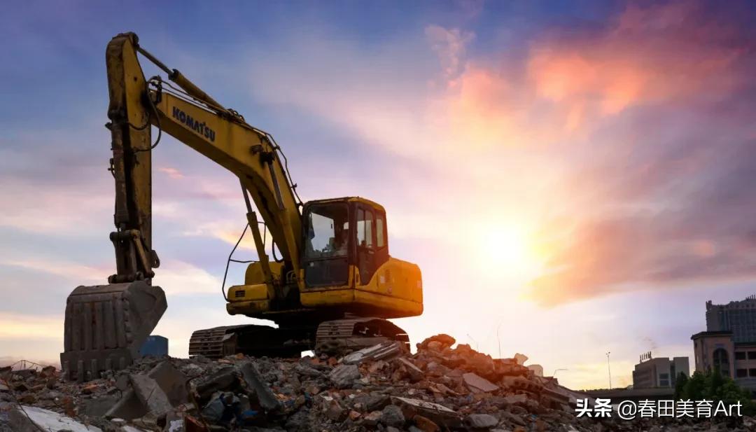 教程丨少儿美术课程《轰隆隆的挖掘机》