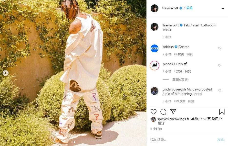 冠希哥都带不动！TravisScottx福神EVISU联名上身曝光