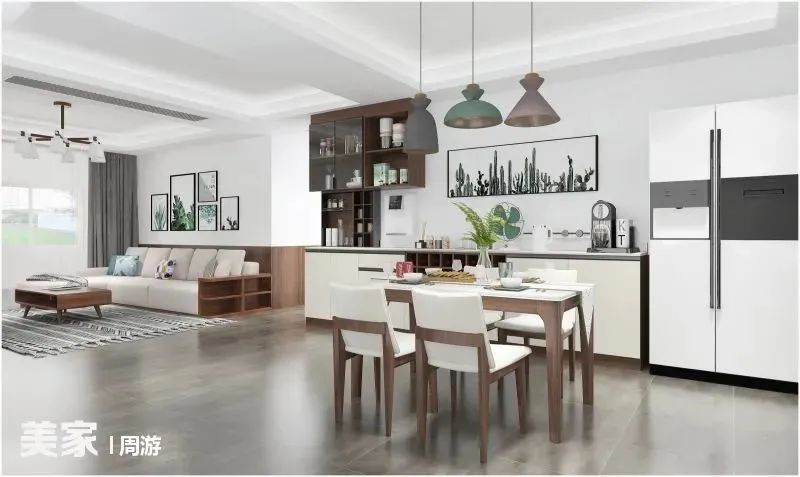 好看的客餐厅效果图,60平方客餐厅一体装修效果图大全