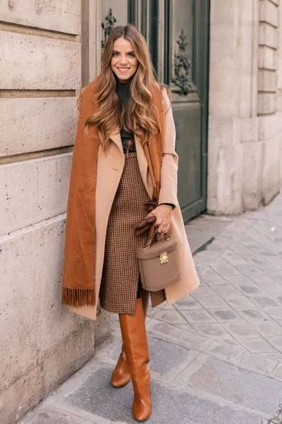驼色大衣多种风格穿搭攻略,驼色大衣的高级感穿搭示范